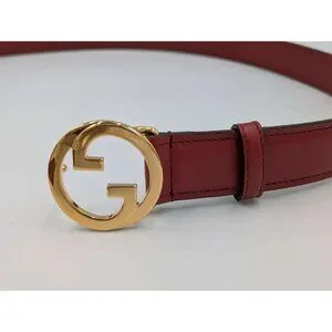 Gucci Women’s Ciny Lux Calfskin W30mm Belt Blondie Red 110cm 690557 Ciny Lux Calfskin Blondie 30mm Belt 75 30 Blondie Cognac  main image 4